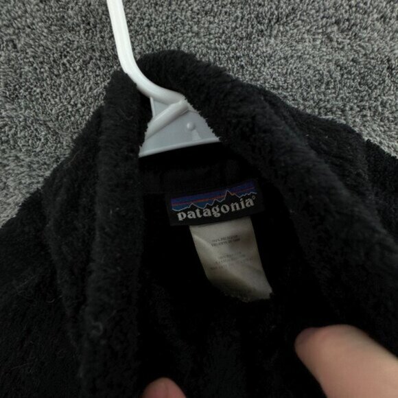 Patagonia Adult Women Jacket Black Full Zip Fuzzy XS Snap Pocket Long Sleeve - Picture 7 of 11